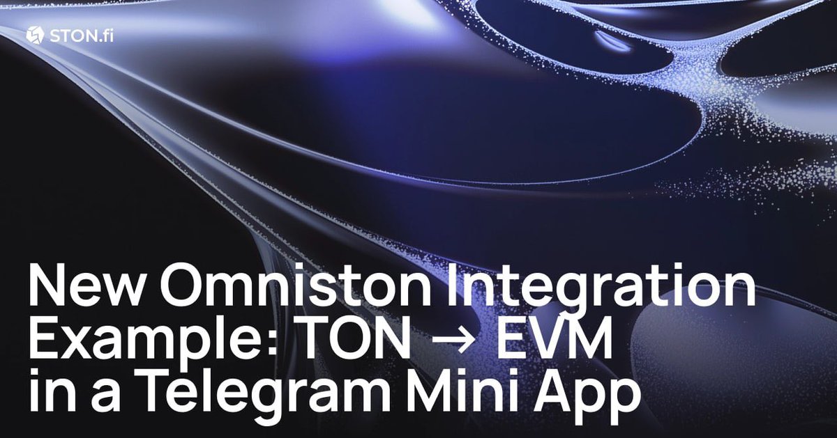 kageciphereth's tweet photo. https://t.co/QKST4qLvoH just open-sourced the magic trick

ton wallet in front, evm wallet born in the back
omniston does the layover, you never meet the clerk

demo route: ton usdt ↔ arb usdt0
polymarket already takes ton deposits

Wenlong already walks you to @HyperliquidX 

the mini app is not a bridge tutorial, it’s a disappearing act

if the user still has to name the destination chain
you shipped homework @ston_fi