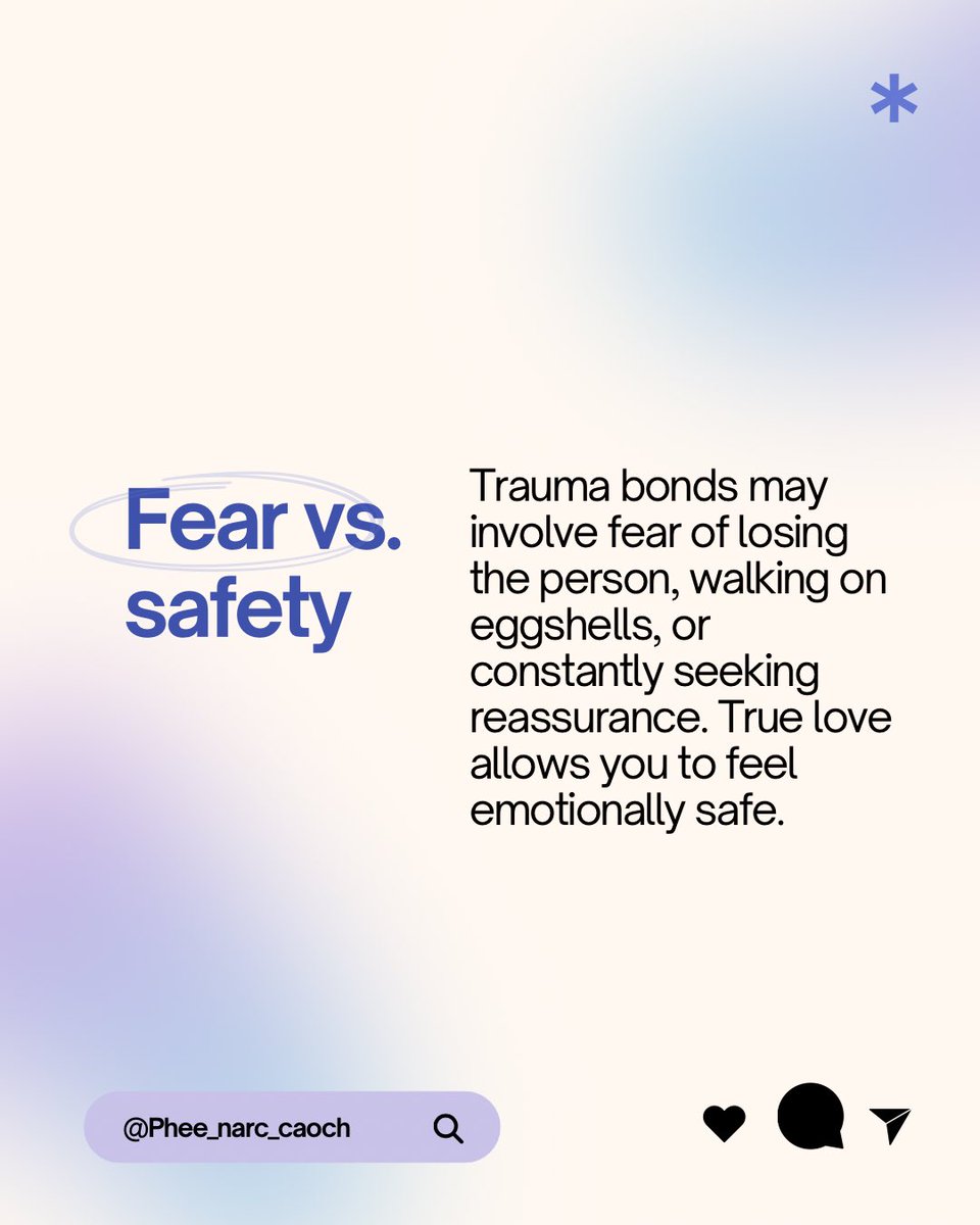 DerickJay0's tweet photo. A trauma bond can feel intensely powerful, but it often comes with emotional highs and lows, fear, confusion, pain followed by temporary relief, and losing yourself to keep the relationship.

#mjakmiłość https://t.co/6KzGkTFqKS