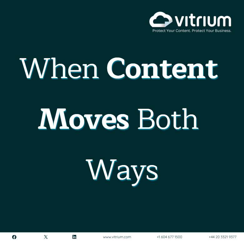 vitriumsystems's tweet photo. Sensitive documents don’t just leave an organization. They come back, too.
When content moves both ways, protection needs to work both ways.
A different approach to secure document exchange is coming soon.
#ContentProtection #Vitrium https://t.co/I3rpCf2HF1