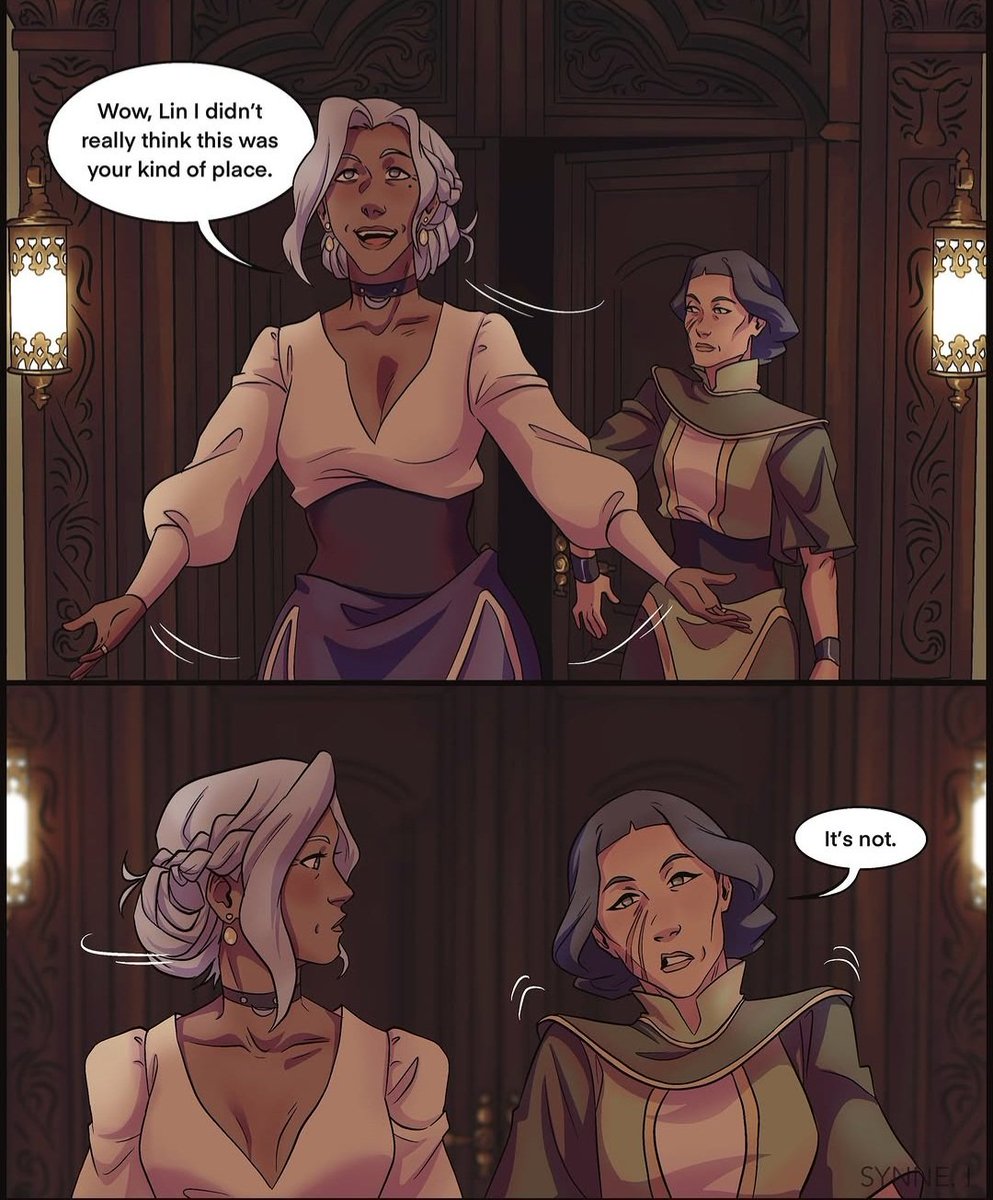 AcervoKya_'s tweet photo. É oficial!
A HQ feita por fãs "Could you talk to her?", que aborda um relacionamento sáfico entre Kya e Lin, está de volta!
​Perfil da artisita: synne.i no ig https://t.co/uBeeUIVaoz