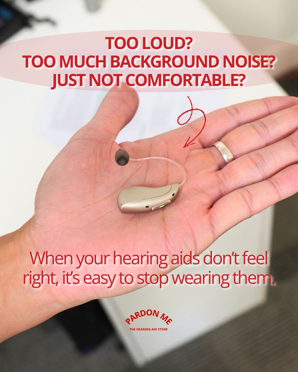 PardonMeHear's tweet photo. Are your hearing aids spending more time in their case than in your ears? You aren't alone—and you don't have to just "deal with it." 

At Pardon Me Hearing, we know that getting used to hearing devices takes time. Sometimes the issue isn't your hearing; it’s a minor adjustment to the fit, the programming, or the background noise settings.

We’re a Canadian, family-owned business built on a simple promise: Better Hearing. Spend Less. That means transparent pricing, honest advice, and zero high-pressure sales tactics. We don't just hand you a device and send you on your way—we’re here to help you fine-tune your devices until they feel natural, comfortable, and tailored to your everyday life. 

Don't give up on better hearing. Drop by or give us a call to book your follow-up appointment today! 

📍Vernon, BC | 778-475-4327
📍Salmon Arm, BC | 778-489-2220
📍White Rock, BC | 604-385-4327
📍Courtenay, BC | 778-225-3277
📍North Vancouver, BC | 604-983-4327
📍Kelowna, BC | 778-478-3277

#PardonMe #HearingCare #HearingClinic #HearingAids #CanadianBusiness