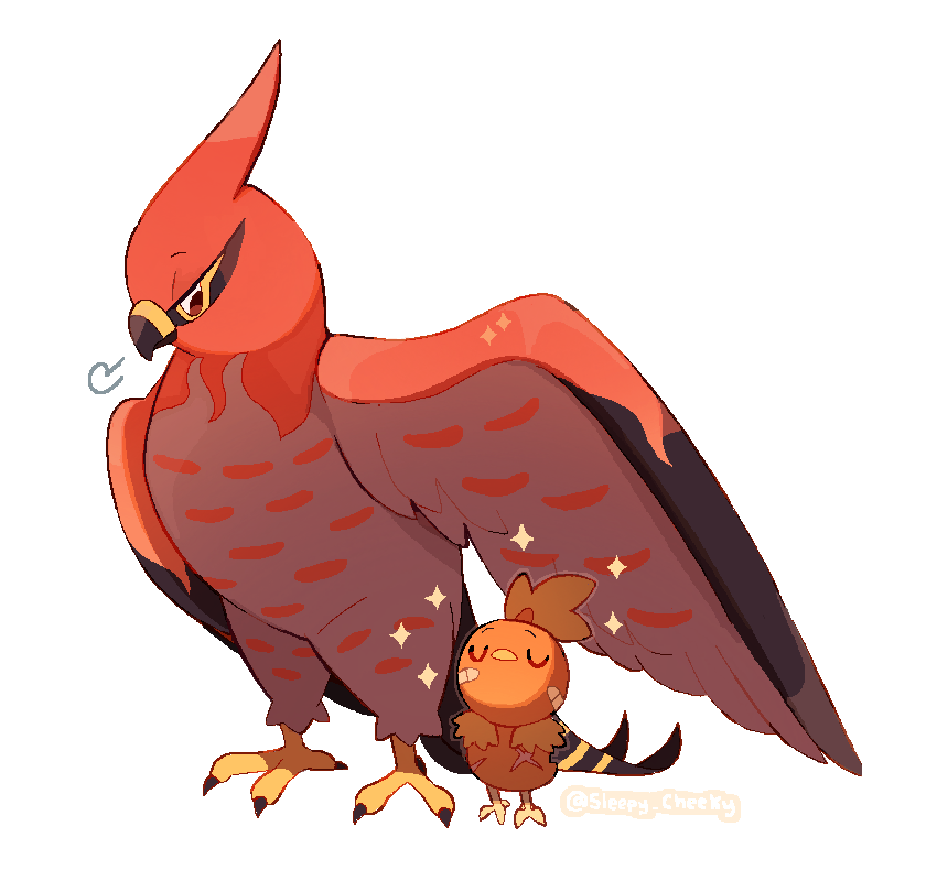 sleepy_cheeky's tweet photo. Talonflame looking after his little torchic sister! 🧡#Pokemonartㅤ https://t.co/DRGMJz6SRa