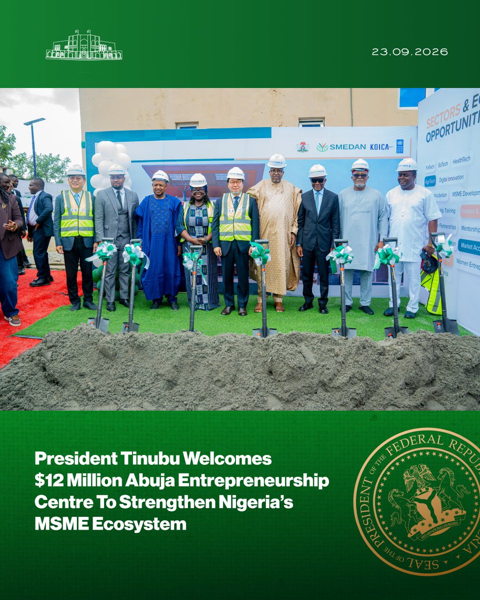 NGRPresident's tweet photo. President Tinubu Welcomes $12 Million Abuja Entrepreneurship Centre To Strengthen Nigeria's MSME Ecosystem. https://t.co/rDFtBz6CJM