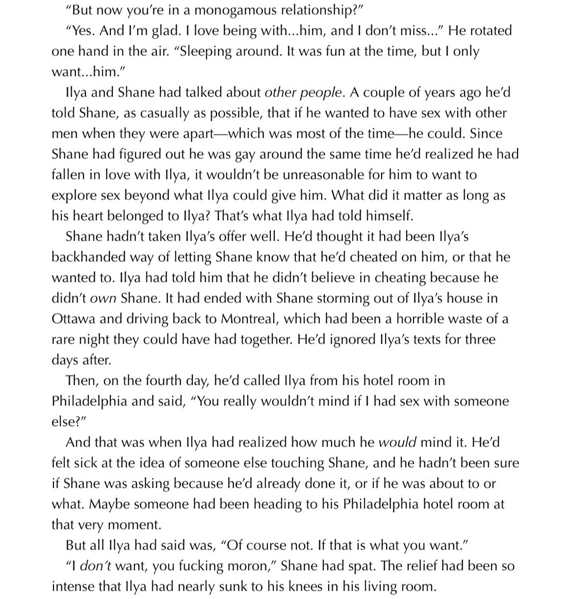 amberlam234's tweet photo. @PortaAdri @bugveil555 You are misinterpreting. Ilya suggests opening up the relationship only for Shane, not for himself, and then instantly regrets even that.. and he says specifically he doesnt miss other ppl, just misses the part of being open in public because he desperately wants to touch Shane https://t.co/LtTjvHOAoy