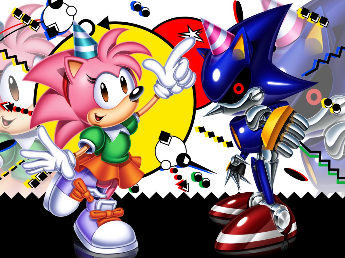 oneloafposting's tweet photo. HAPPY BIRTHDAY, SONIC CD! #SonicTheHedgehog #SonicCD #AmyRose #MetalSonic https://t.co/tyKPI2Uv41