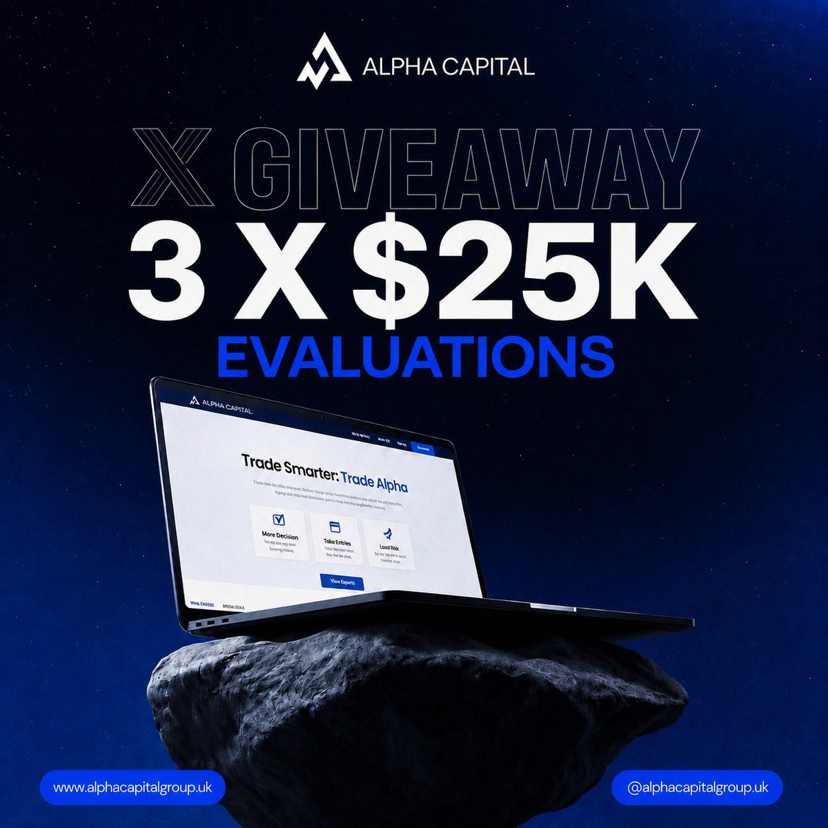 BigBirdX_'s tweet photo. 3 x $25K ALPHA GIVEAWAY! 💎

To Enter:
 1.  Follow @KrixxBanks, @AlphaCapitalUK &amp; @BigBirdX_ 
 2.  Like + RT this post
 3.  Comment "ALPHA"

Winners in 7 days ⏳

Bonus: Want max discount? Use code “BIGBIRD” for MAX DISCOUNT on any purchase at Alpha Capital!

Let’s goo 🚀 https://t.co/R39g3n2poT