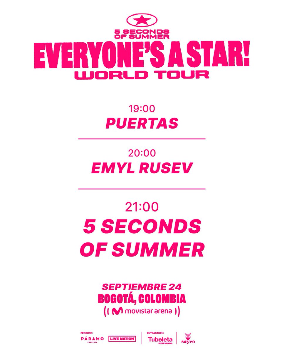 paramo_presenta's tweet photo. ¡Ya casi nos vemos, @5SOS! 🔆

Guarda los horarios y recomendaciones para disfrutar de esta noche desde el inicio.

🎫 Entradas a través de https://t.co/hJr6M0A45N https://t.co/WV1uoPJCOw