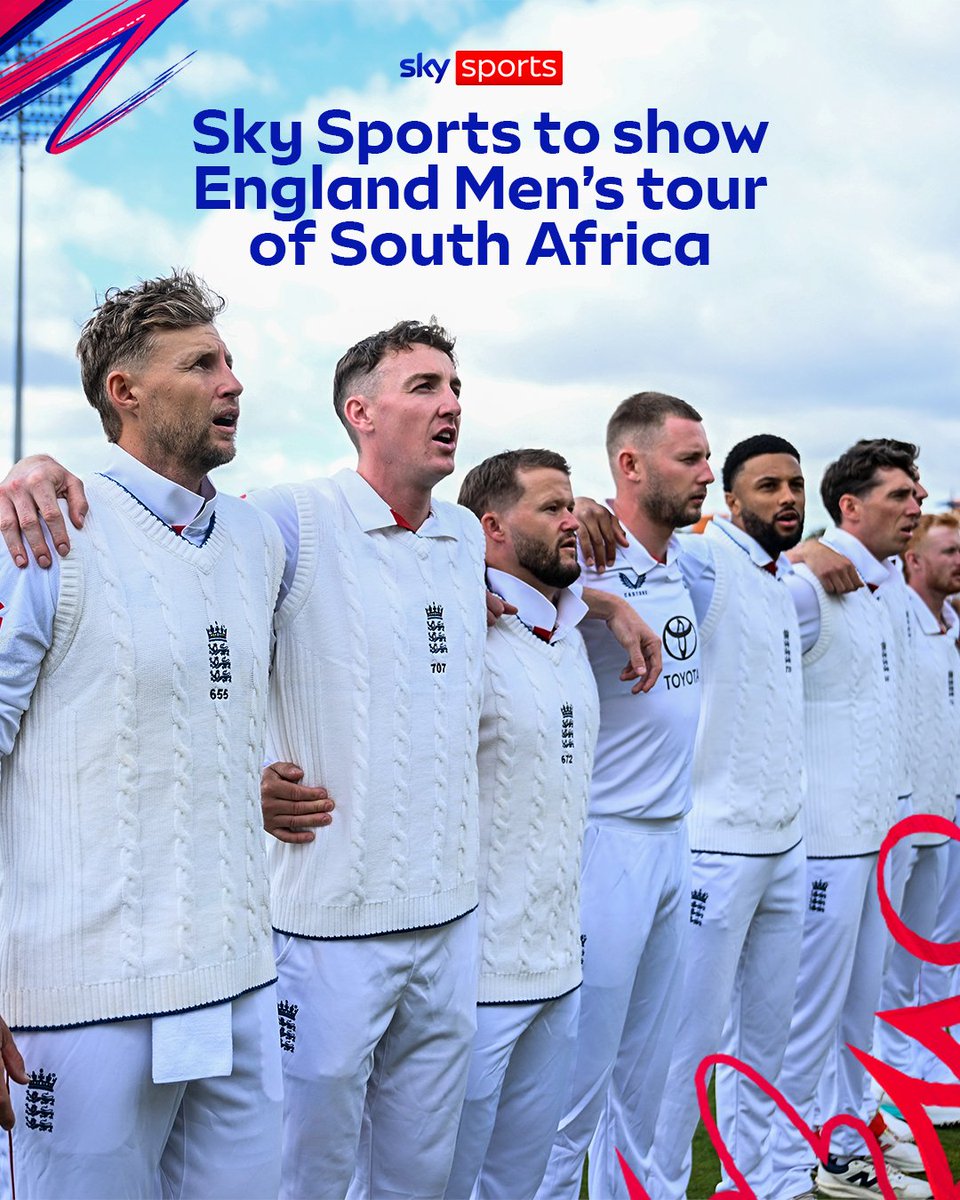 SkyCricket's tweet photo. Sky Sports and NOW will exclusively broadcast England Men’s three-Test and three-ODI tour of South Africa this winter, as part of an extended partnership with Cricket South Africa 🤩 https://t.co/ctCD06SPdi