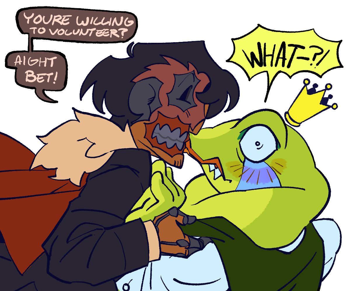 ChiaseedBomb's tweet photo. Lalalalala, kiss the frog!

#frox #froggydude #grox comic https://t.co/E3v52WihnG