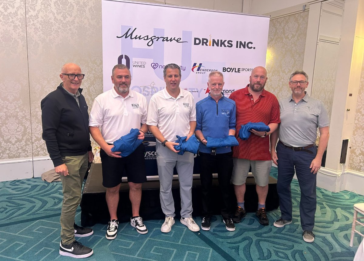 HospUlster's tweet photo. We had a fantastic day at Hospitality Ulster’s Golf Day at Roe Valley Resort Golf Course, ⛳️ bringing together great company, competition, plenty of networking and, most importantly, fundraising for a fantastic cause, The Aisling Centre. 

A registered charity supporting positive mental health and emotional wellbeing, providing hope, healing and growth within a supportive environment.

Congratulations to our winners in 1st place @frenchvillage 🏆 
2nd place @CoachmanThe 
3rd place @Themagnetbarde1 
4th place @cocacolaie 

A huge thankyou to everyone who took part, supported the event, sponsored, and helped make the day such a success. 🙌 

Good golf. Great company. Even better cause. 

#HospitalityUlster #GolfDay #HospitalityNI