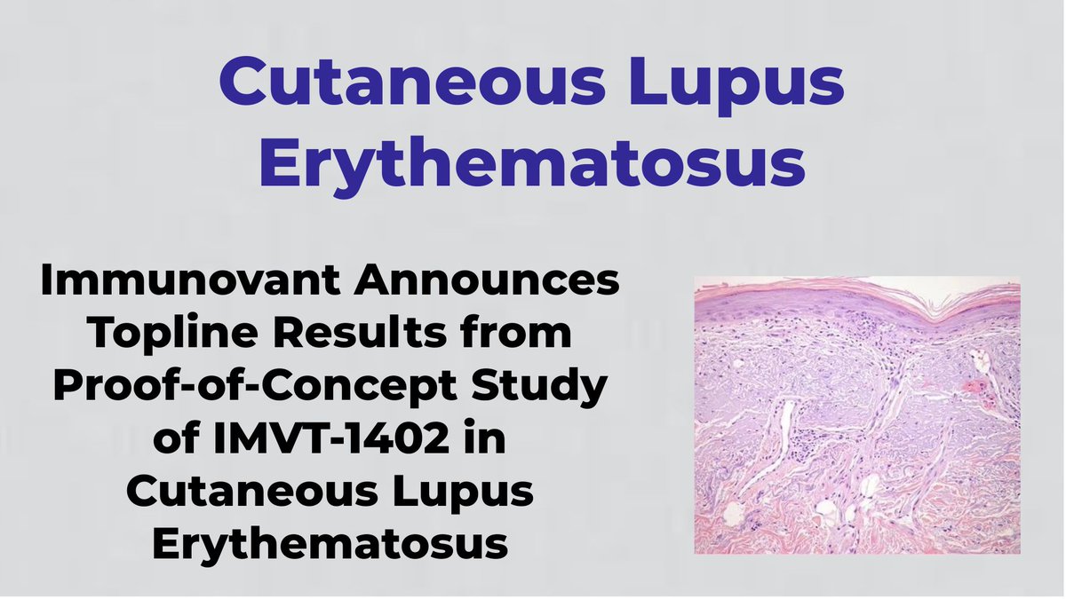 CheckOrphan's tweet photo. Immunovant Announces Topline Results from Proof-of-Concept Study of IMVT-1402 in Cutaneous Lupus Erythematosus - For More Information Visit  https://t.co/3VMtR6ZBe2  #Immunovant  #Rare_Diseases  #Orphan_Drugs  #Cutaneous_Lupus_Erythematosus  #CLE  #Drug_Discovery https://t.co/WnuCOiZPHC