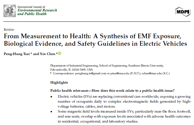 dave_ehs's tweet photo. Open access.

'Some magnetic field levels measured inside EVs, particularly near the floor, footwell, and rear seats, overlap with exposure levels associated with adverse health outcomes in residential, occupational, and laboratory studies.'

https://t.co/z5BhKlnWJh https://t.co/VuhXOWGhYb