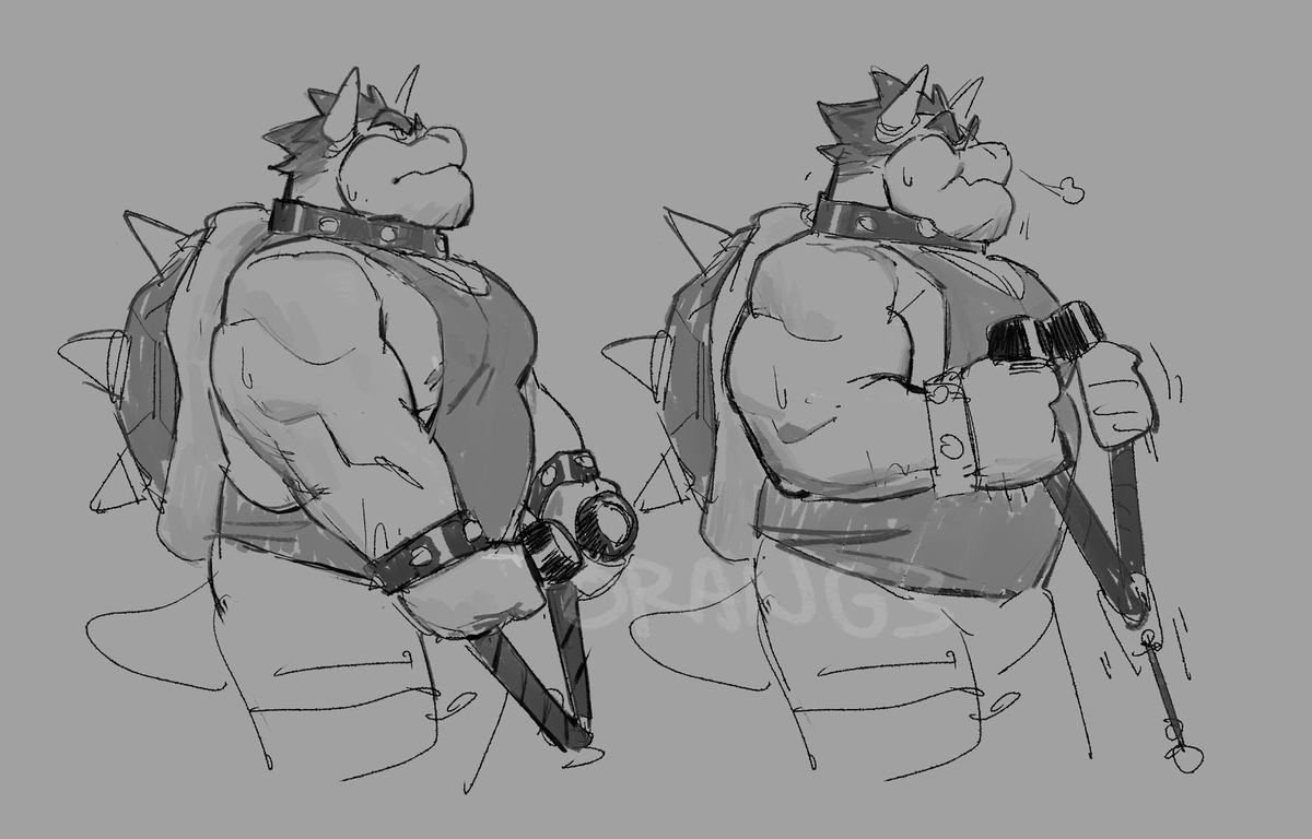 Iam0rang3's tweet photo. chonky bowser working on his huge guns 💪💪 https://t.co/NsOGUE2yX6