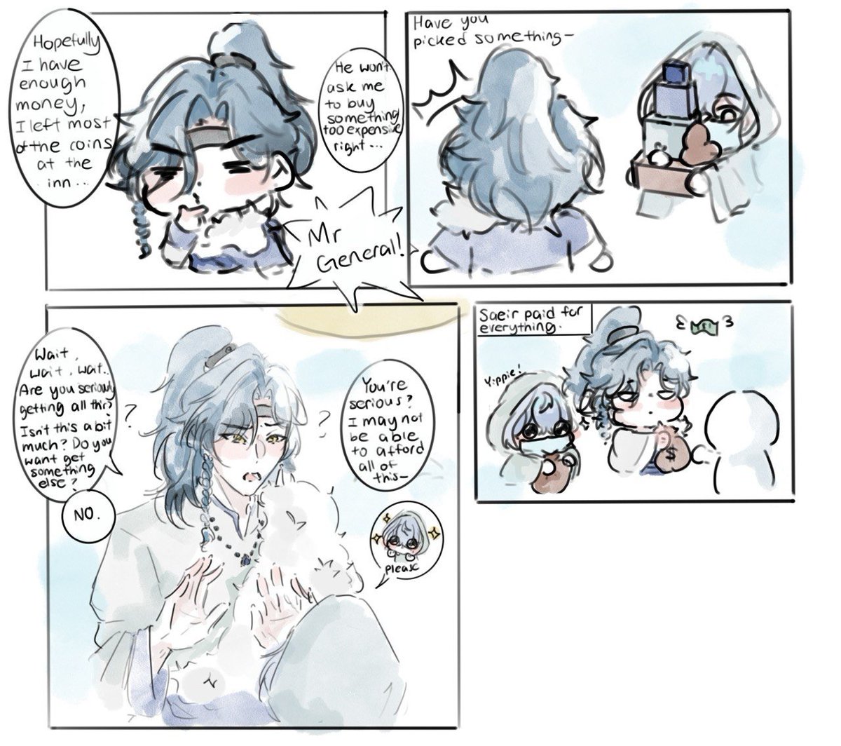 yan0809yan's tweet photo. extra drawings for their first meeting in this au(?) 
#Evership #Shiplarie https://t.co/oTZHmuRfEh