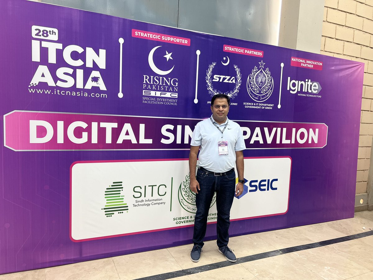 shaurasar's tweet photo. A pleasure to attend the 28th edition of ITCN Asia at Karachi Expo Center. It’s encouraging to see how Pakistan’s tech industry is shaping up.
My sincere thanks to @ITCNASIASOCIAL CEO Muhammad Umair Nizam for the gracious reception that made me feel honoured.
#itcn #itcnasia https://t.co/AYY17l5yMf
