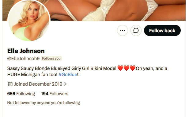 TallSilverDaddy's tweet photo. @_ElleJohnson This fake tried contacting me.  Reported but not sure what Twitter will do about it https://t.co/cDsMLZqDjH