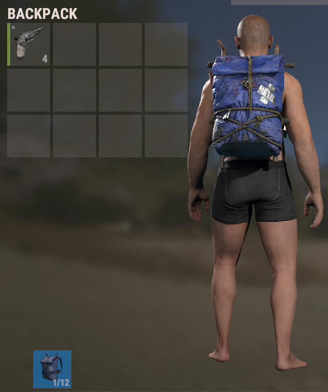 dyl_dip's tweet photo. I feel like weapons in ur backpack should be hidden 🤔 @playrust https://t.co/GMiOqszrKA