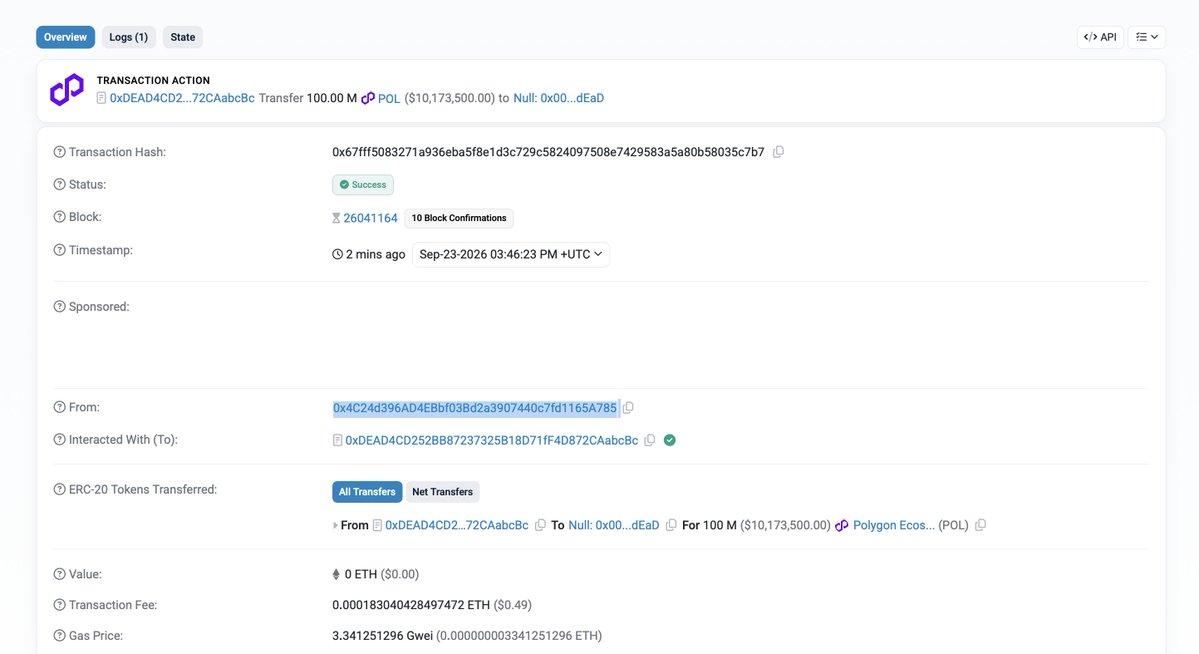 vadim_web3's tweet photo. Hey everyone! I burned the first-ever 100M ethereum:0x455e53cbb86018ac2b8092fdcd39d8444affc3f6! 🔥
Here’s my public Polygon address and the screenshot. Let’s go!

0x4C24d396AD4EBbf03Bd2a3907440c7fd1165A785 https://t.co/1VVlQMLrnP