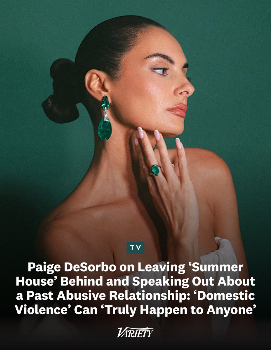 Variety's tweet photo. Paige DeSorbo says she’d be doing a “disservice” to young fans by not sharing her experience with domestic violence:

“I think my ‘character’ on ‘Summer House’ was strong and confident, and the No. 1 thing about domestic violence is it can truly happen to anyone,” she says. “I felt like I was a good example of, ‘She doesn’t take shit from anyone she’s dating.’ I felt almost a little fraudulent not saying that I had been through this, because it shaped a lot of how I did date in my later 20s.”

https://t.co/kTghBQF2tb