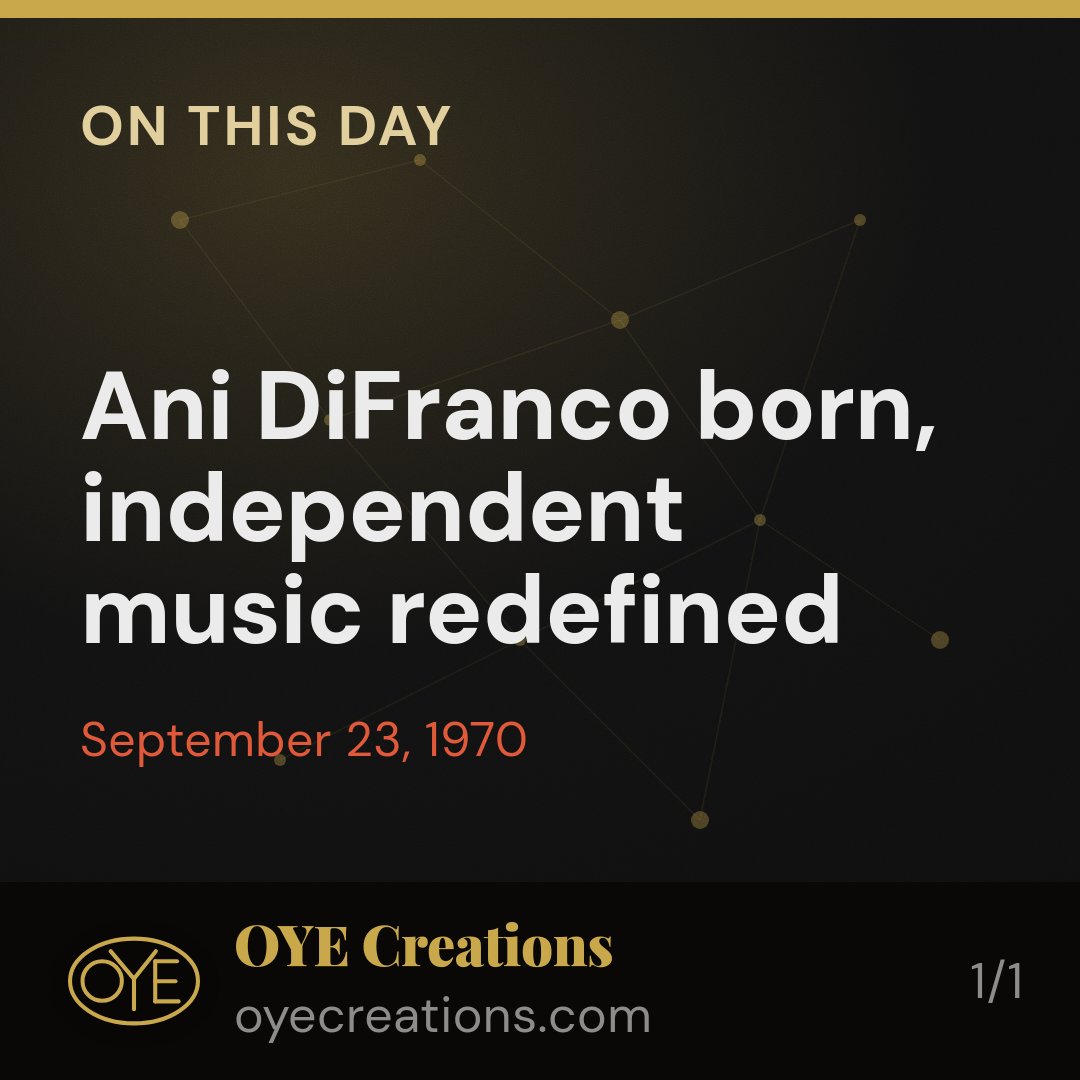 OYEllc's tweet photo. Ani DiFranco was born today, 1970. No label, no permission, just a guitar and refusal to compromise. That's the independent spirit.

#independentmusic #punk #buildinpublic #supportlocalmusic #diymusic https://t.co/brKsSVdMod