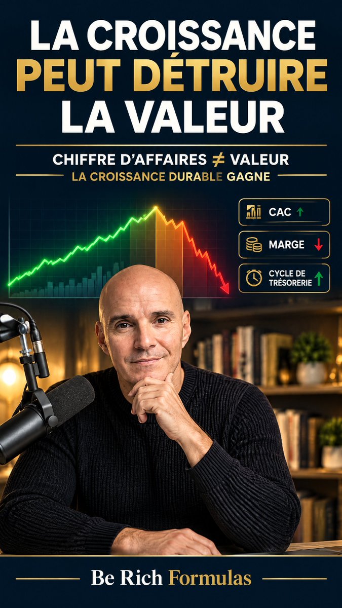 jeanmarclopez's tweet photo. Plus de chiffre d’affaires ne signifie pas automatiquement plus de valeur.
#AnalyseEntreprise #CroissanceEntreprise #EconomieUnitaire #PrivateEquity #Investissement #ValorisationEntreprise #Tresorerie #Entrepreneuriat #FinanceEntreprise #AventureCapital #BeRichFormulas https://t.co/XIYbsKbN3b