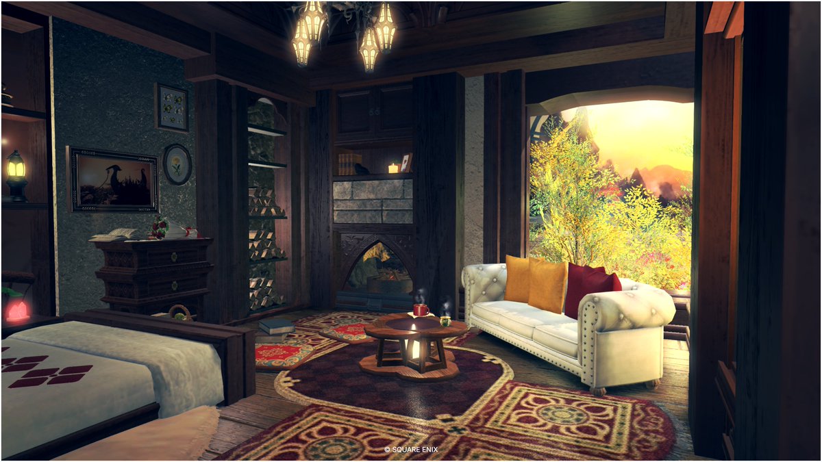 M4HMNjsPgkghToQ's tweet photo. Spessartine(スペサルティン)

紅葉が見渡せる山小屋の一室を作りました
普段作らないテイストなのですごく苦労しました！見ていってください🫡
追加SSなどはリプへ繋げます

MANA Hades　ラベ25-8(S)
#FF14housing
#FF14ハウジング
#じーなSPACE
#ぐるぽん https://t.co/nRHysgOYc4