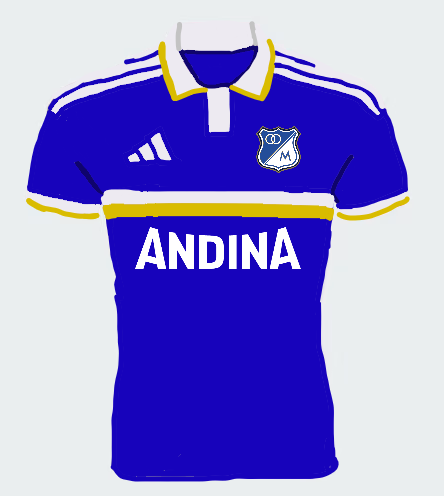 ForcesMario's tweet photo. Segunda Opción del diseño para la nueva camiseta de #Millonarios para el 2027 Y Así se vera su nuevo short. https://t.co/YeoFBCr3jS