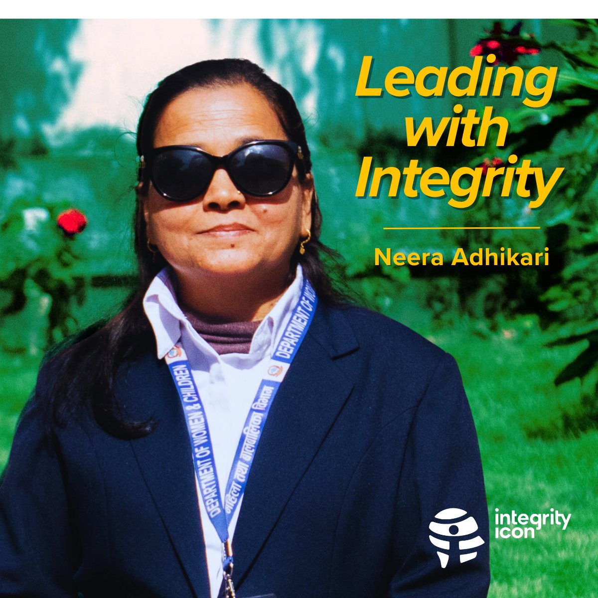 IntegrityIcon's tweet photo. Meet Neera Adhikari, Integrity Icon winner from Nepal in 2023! She's deeply passionate about advocating for women’s rights, especially those with physical disabilities. In 2016, she received the Civil Service Award for her contributions. 

Watch her story: https://t.co/Sk3pA3FiZF https://t.co/bPeYNPZ3QF