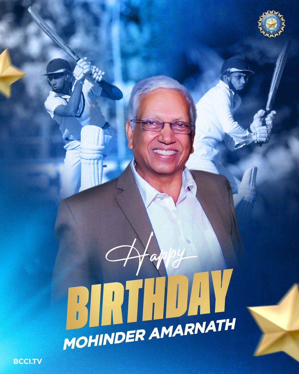 BCCI's tweet photo. 1️⃣5️⃣4️⃣ int'l matches
6️⃣3️⃣0️⃣2️⃣ int'l runs
7️⃣8️⃣ int'l wickets

Player of the Match in the Final of the historic 1983 World Cup-winning campaign 🏆🙌

Here's wishing former #TeamIndia Vice-captain Mohinder Amarnath a very happy birthday 🎂🥳 https://t.co/J2Rh8H1nQ2