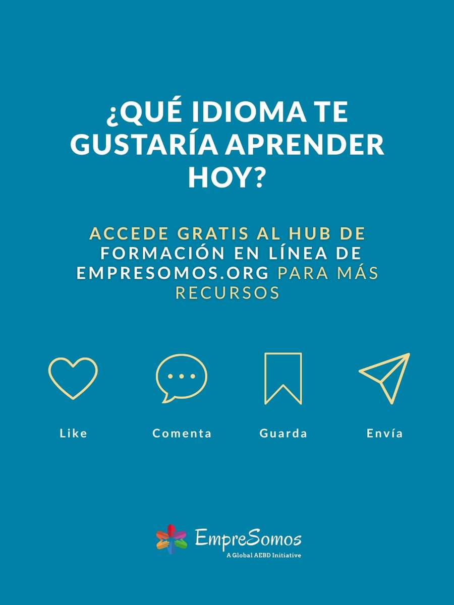 empresomos's tweet photo. ¿Quieres aprender un idioma gratis? 🌎
En EmpreSomos reunimos cursos de plataformas como Alison para que encuentres opciones de inglés, francés, alemán, italiano, chino, japonés, árabe, ruso, coreano y más.

Explora en https://t.co/tlXizjVLwi https://t.co/pBfNWS5FNr