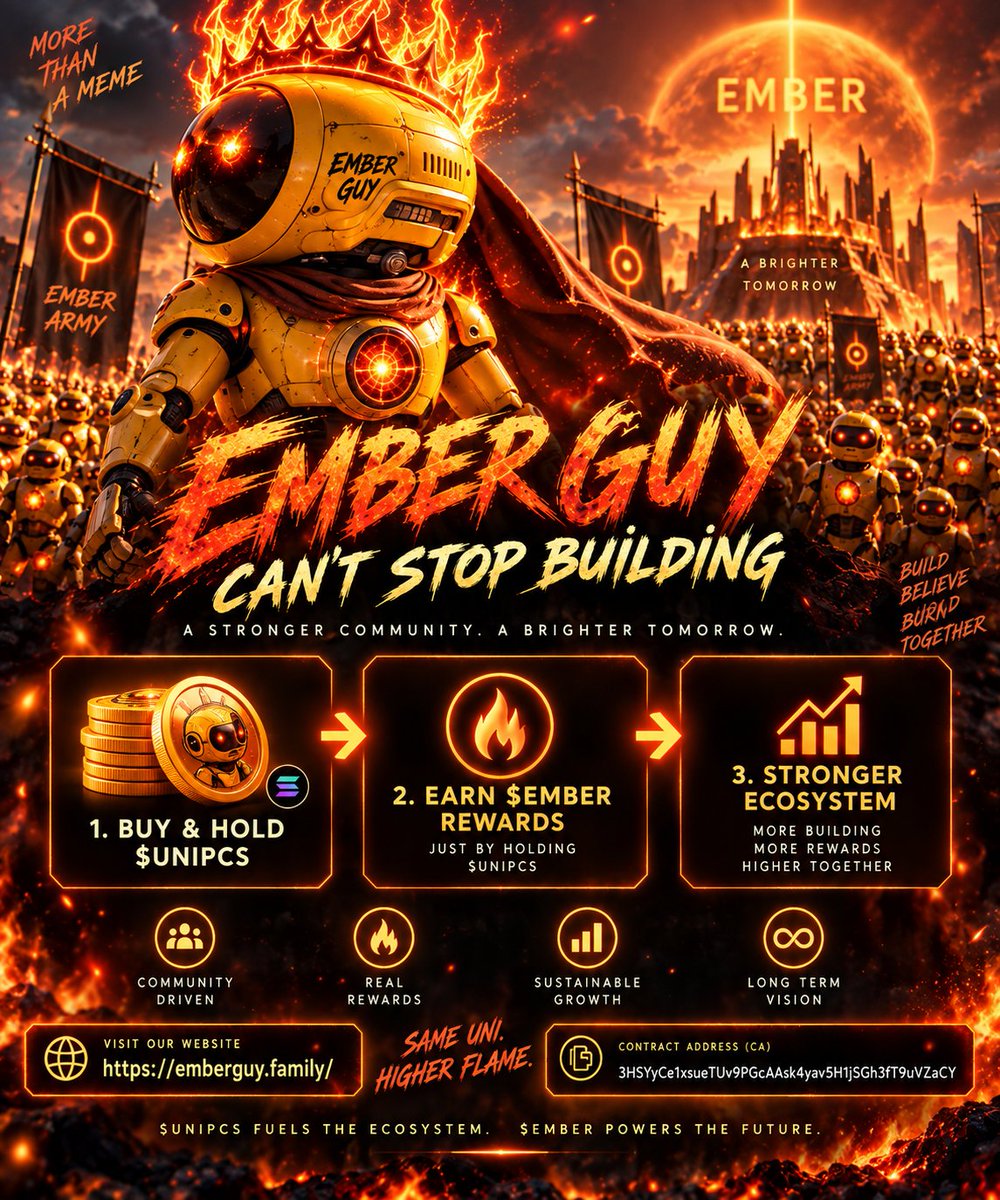 theunipcsgod's tweet photo. 🔥 WE CAN’T STOP BUILDING.
WE CAN’T STOP GATHERING. 🔥
The EMBER GUY movement keeps growing.

More builders.
More believers.
More EMBER friends joining the fire.

🟠 BUY & HOLD $UNIPCS
🔥 EARN solana:5dvXTZ5qwgafnHtwu3Ls3QrWx1U4LQsFeCuJgkk4QEC6 WHILE HOLDING
🤝 GATHER THE COMMUNITY
🚀 KEEP BUILDING
The fire gets stronger when we build together.
SAME UNI. HIGHER FLAME. 🔥

🌐 https://t.co/CT4JGdGReg
CA: 3HSYyCe1xsueTUv9PGcAAsk4yav5H1jSGh3fT9uVZaCY

@embercurve  @MeteoraAG  @MeteoraEco  @solana  @MarioNawfal