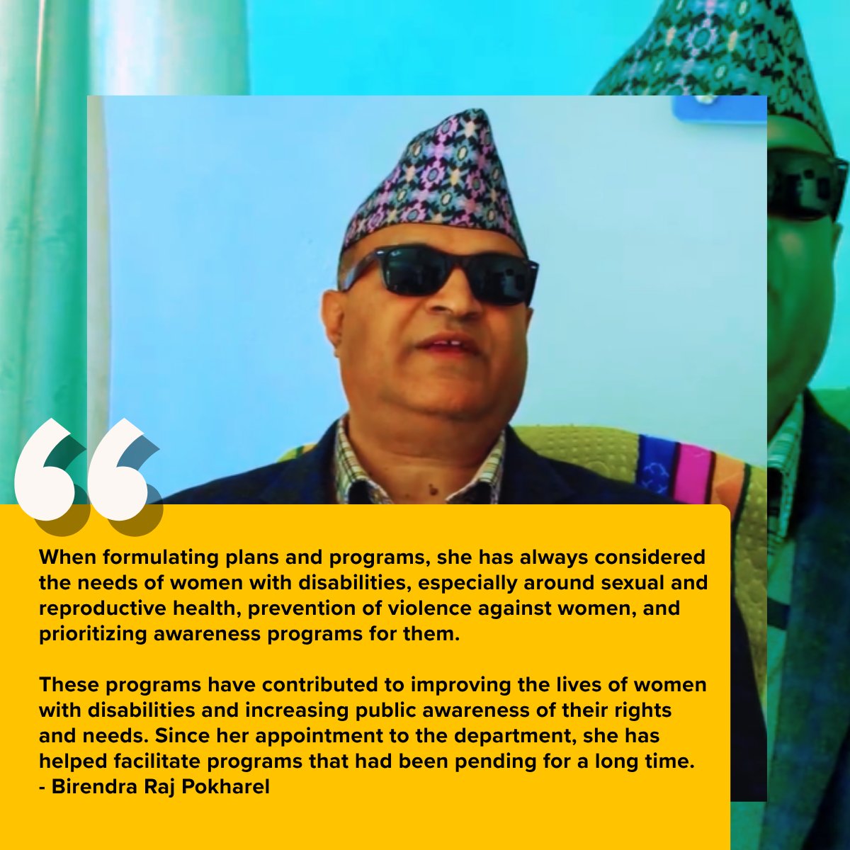 IntegrityIcon's tweet photo. Meet Neera Adhikari, Integrity Icon winner from Nepal in 2023! She's deeply passionate about advocating for women’s rights, especially those with physical disabilities. In 2016, she received the Civil Service Award for her contributions. 

Watch her story: https://t.co/Sk3pA3FiZF https://t.co/bPeYNPZ3QF