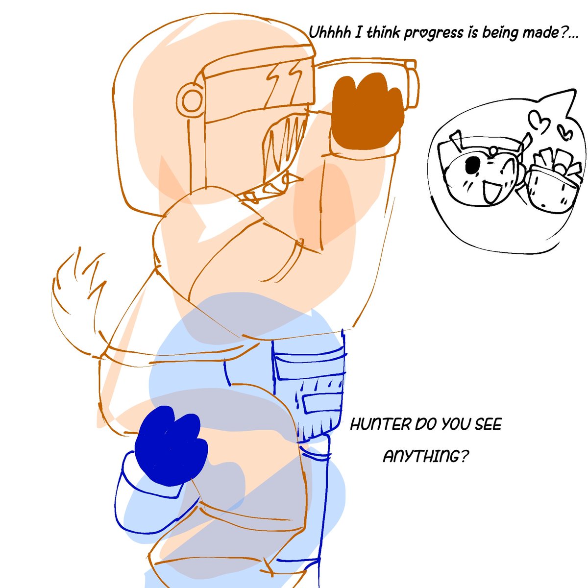 Saberfatass's tweet photo. Hunter and swat stalking overseer and g-toilet date https://t.co/cjFPGfjJSq