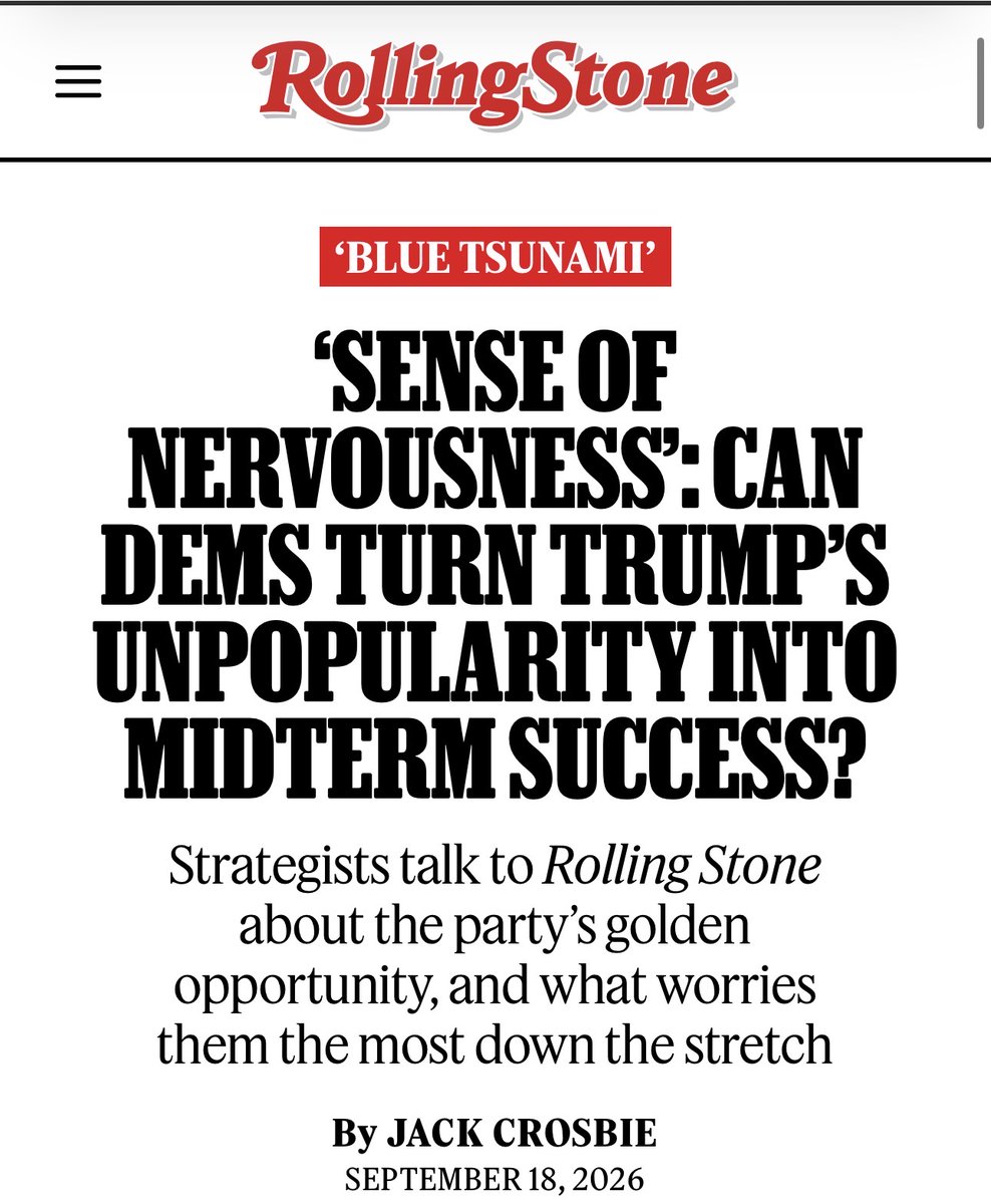bhaviklathia's tweet photo. I spoke with @jscros at Rolling Stone last week about what it's going to take for Dems to bring home a Blue Tsunami during this year's midterm elections. Here's we I said:

“Americans are sick and tired of endless wars...We nominated enough genuinely credible anti-war leaders that there’s a good chance for our party to take that mantle. If we are known as the party of both anti-war politics and affordability, this year is going to be a blue tsunami.”