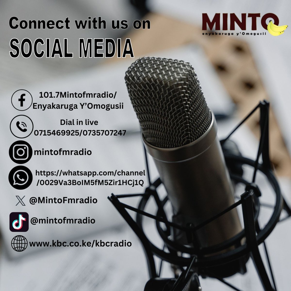 MintoFmradio's tweet photo. Inyora kogenderera gosanga naitwe goetera enchera ye ekerero erio tokomanyie amange buna agoateka kera engaki aiga MintoFM estation yao namba eyemo. ^MK
#MintoFM https://t.co/aE9NcRqHED