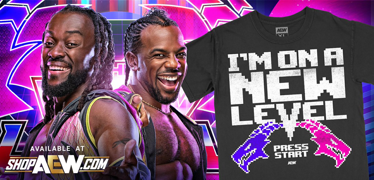ShopAEW's tweet photo. I'm On A New Level! 🎮️
Press Start &amp; order the latest tee from The New Level on ShopAEW.
https://t.co/eiKGWqT5Px

@AustinCreedWins @TrueKofi https://t.co/xYmPg81g3c