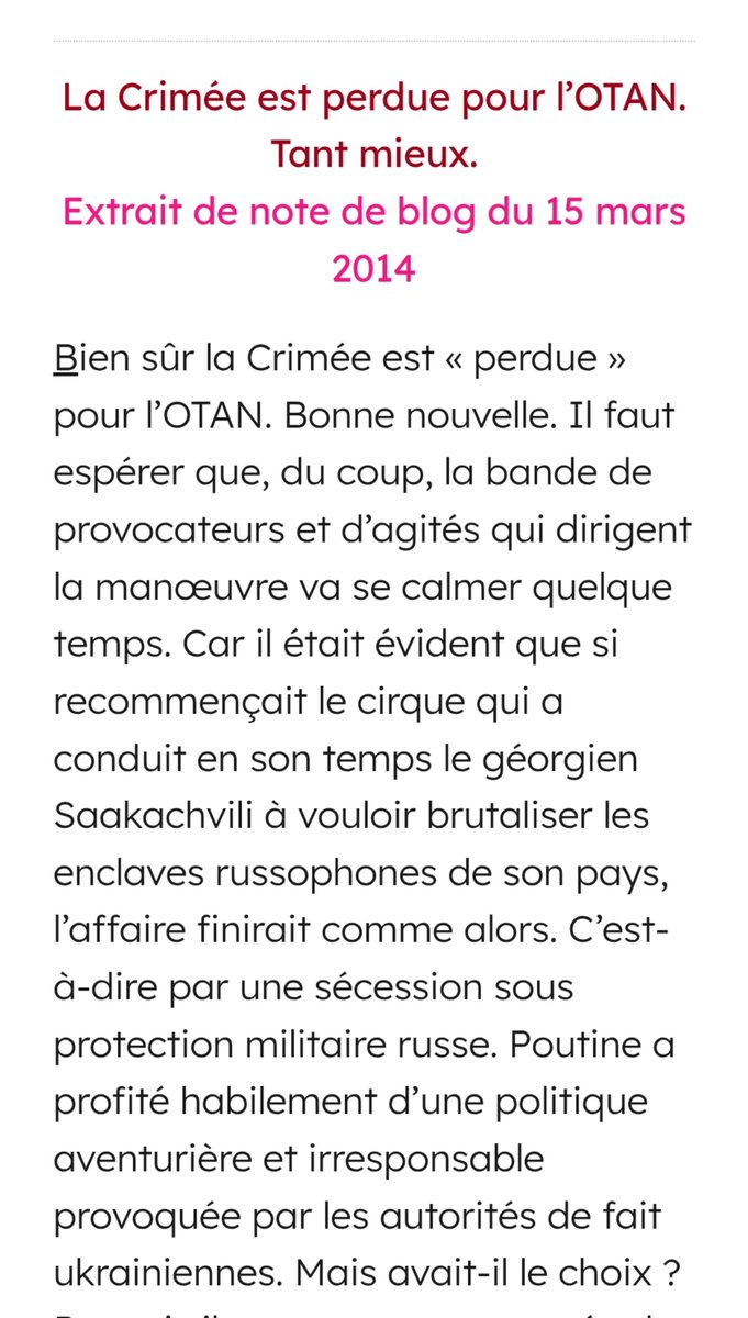EmmanuelRuimy's tweet photo. Non, le premier jour de l'invasion de l'Ukraine par la Russie, en Crimée, vous l'avez qualifiée de "bonne nouvelle". https://t.co/2fZ21YJzQg