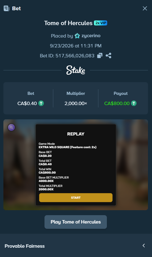 Zycerino's tweet photo. HOLY SHIT I JUST MAX WON TOME OF HERCULES 

CRAZY SCRIPT!!!

🎁 $25 CAD ($5 CAD x 5 winners)
✅ Like + RT + Follow @Zycerino 
💬 Comment stake username

⏳ Rolled on a random day!

If @ValkyrieXStudio decides to double this, I'll host a $400 CAD to the community 🫡 https://t.co/tFTXgePYPt