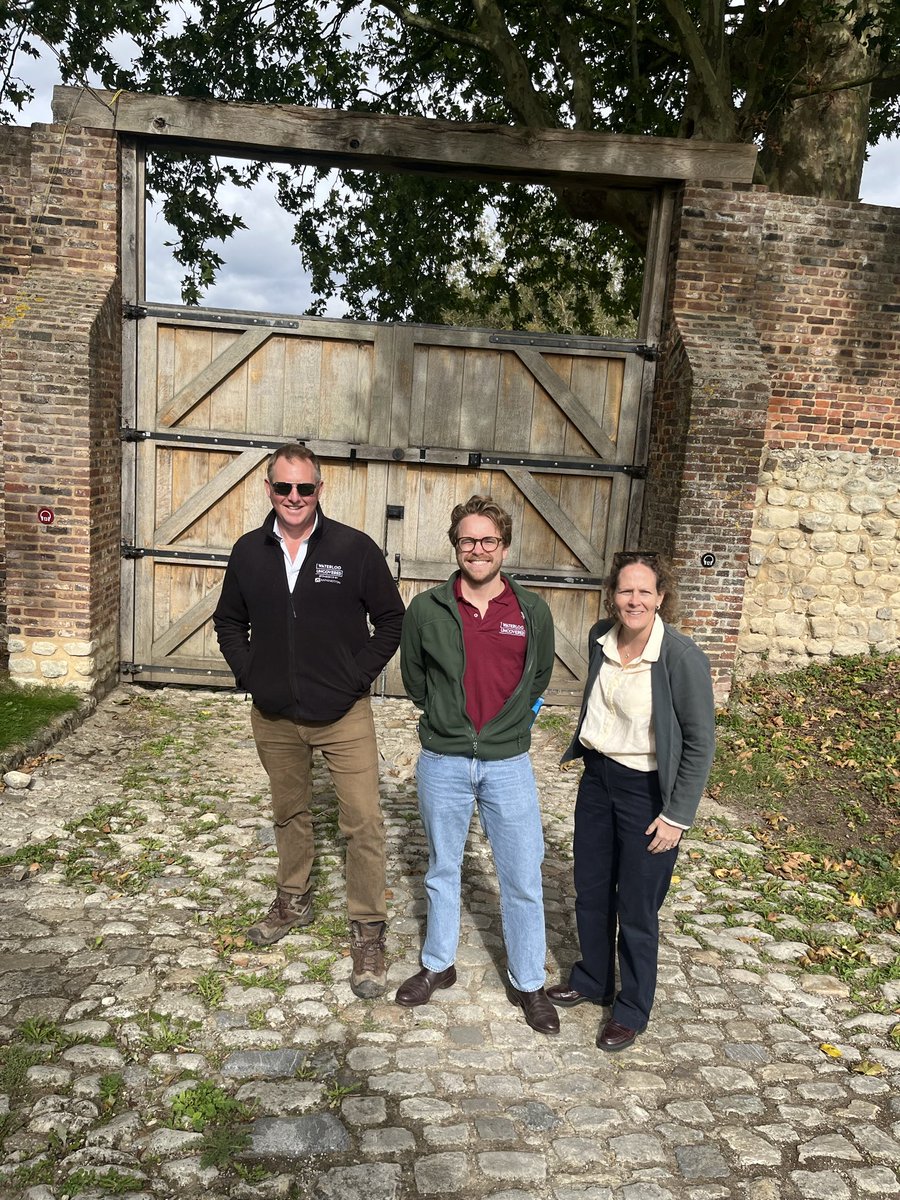 DigWaterloo's tweet photo. Last week, we were at Hougoumont Farm with members of the Coldstream Guards. A great opportunity to talk about the incredible battlefield finds, including Coldstream buttons, as well as the positive impact of archaeology in improving wellbeing for our Armed Forces community. https://t.co/XrsZVfhzX1