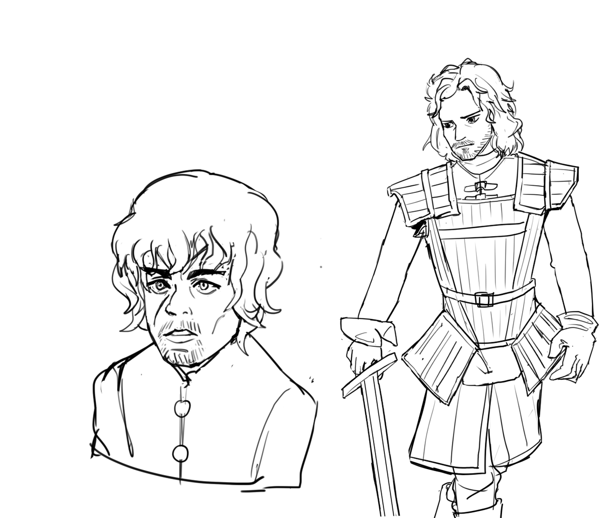 Cyanata04's tweet photo. GOT sketch tyrion and jon https://t.co/ioviZtjac9