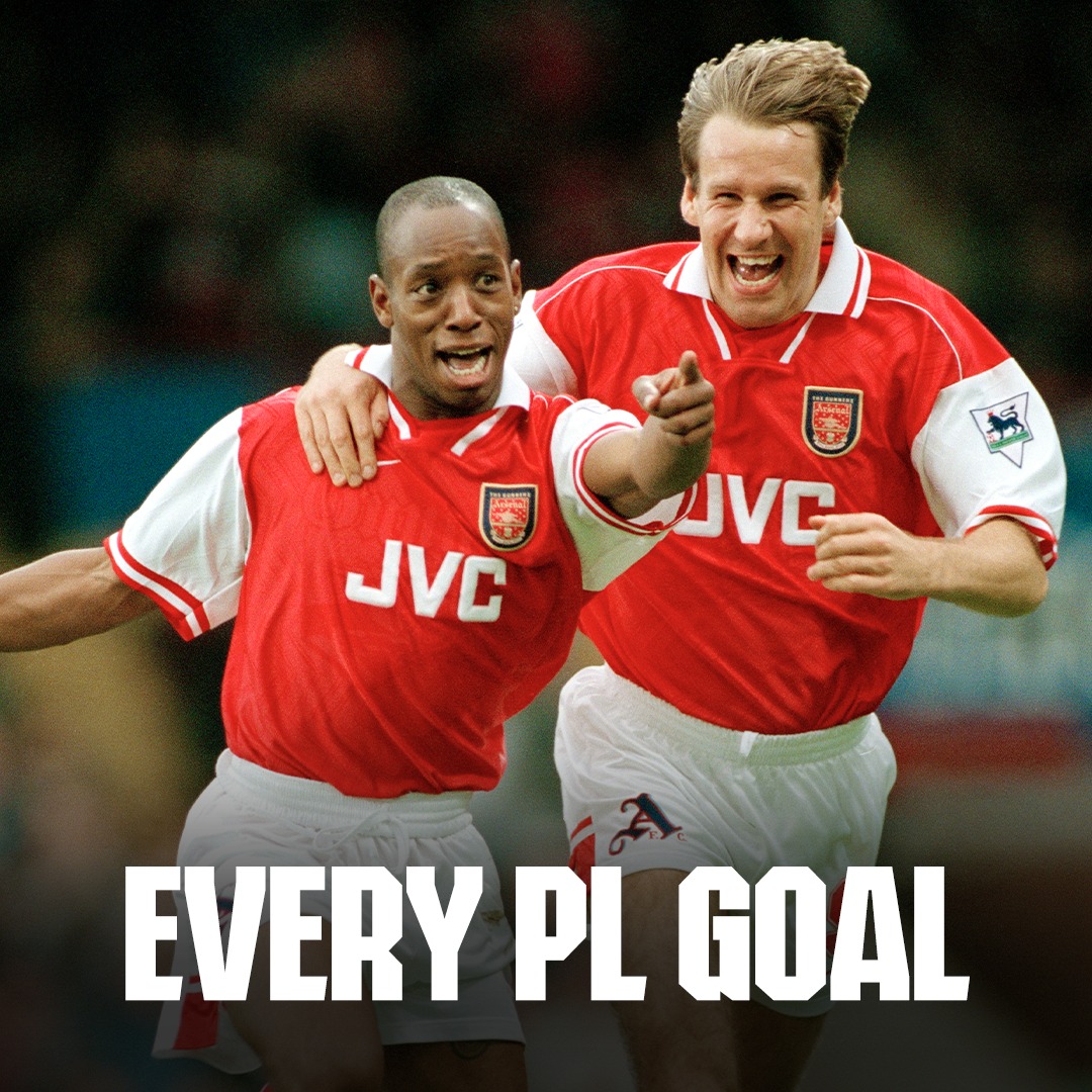 Arsenal's tweet photo. A Gunners goalscoring great 🎯

Enjoy every Ian Wright Premier League goal for The Arsenal 🍿