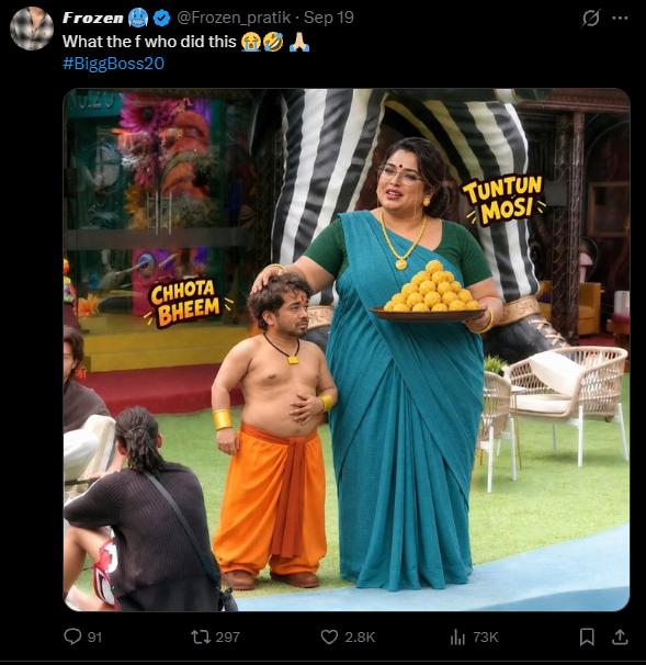 BBragebait's tweet photo. Unreal Hypocrisy 😭🤣

#BiggBoss20 #YungDsa #ScoutOp https://t.co/CpfkN4Tdbj
