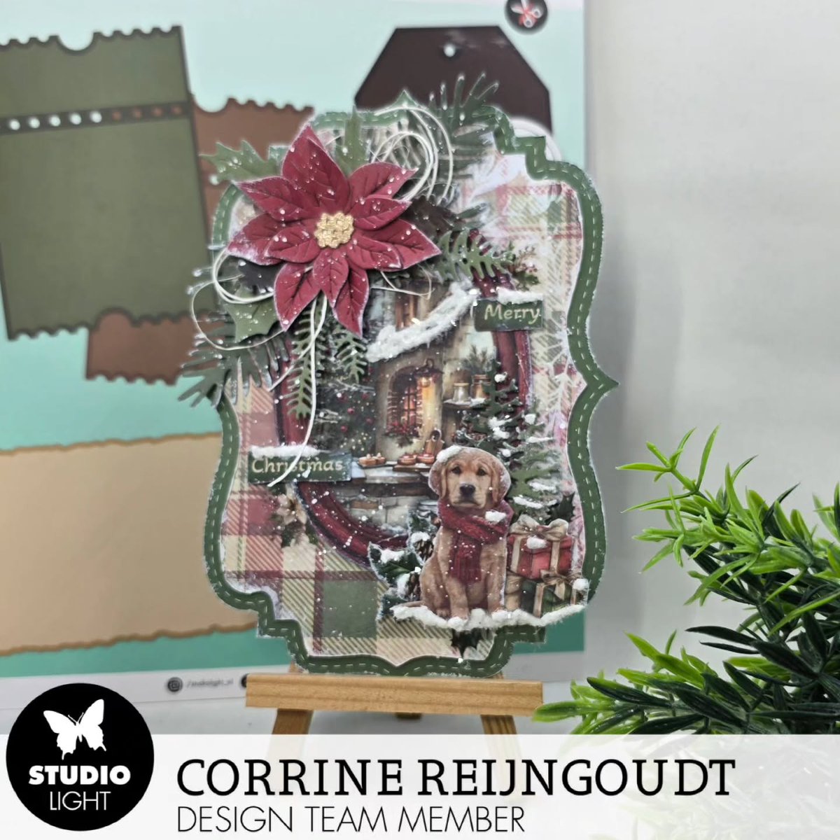 AldenKalua's tweet photo. I made this card while filming. You can find the video on my YouTube channel. I used Studio Light’s Cottage Christmas collection. https://t.co/B96nUf8l9q