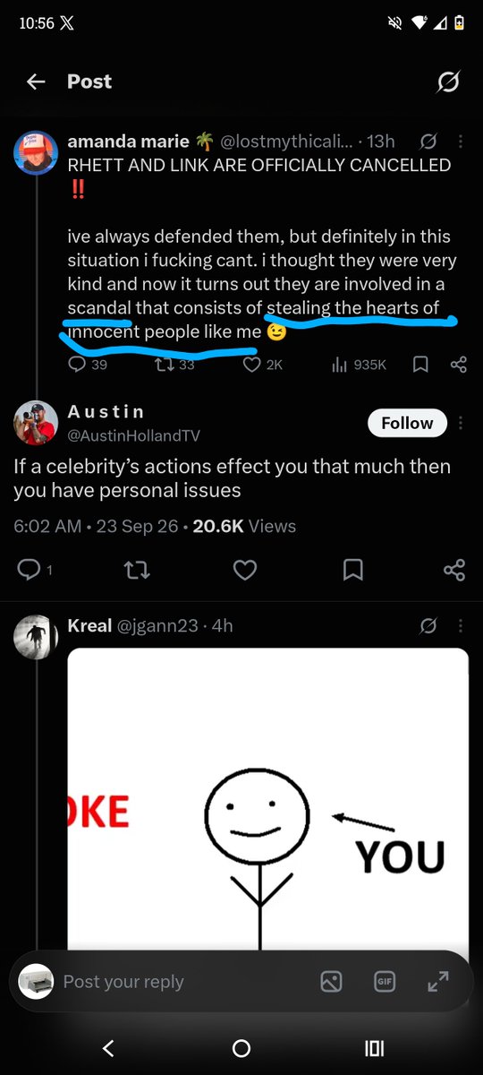 HP_Deskjet_720C's tweet photo. @AustinHollandTV @GibsHamari @jgann23 @lostmythicality Just to help you out, it's lit a joke scandal saying they're still good people 😭 https://t.co/AOrlBuCbTR