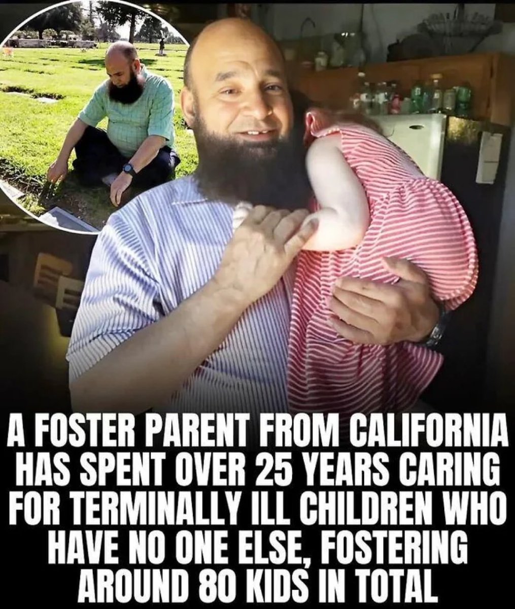 Rainmaker1973's tweet photo. California foster parent Mohamed Bzeek has spent over 25 years caring for terminally ill children abandoned by their families, ensuring no child dies alone. https://t.co/XF0Ruvz5vj