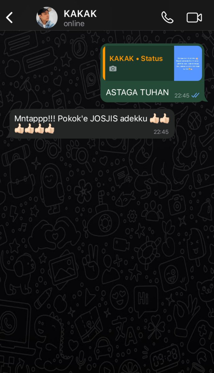moncherstar's tweet photo. adek: jangan bilang siapa siapa!
KAKAK dengan kontak wasap hampir seribu: JOSJIS DEK https://t.co/f7dDq8X3Pr