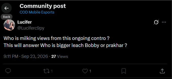 Luciferc9py's tweet photo. @CravenspaceGodl Ego hurt by reading the truth, 
removed from community. https://t.co/LKE88I65Sd