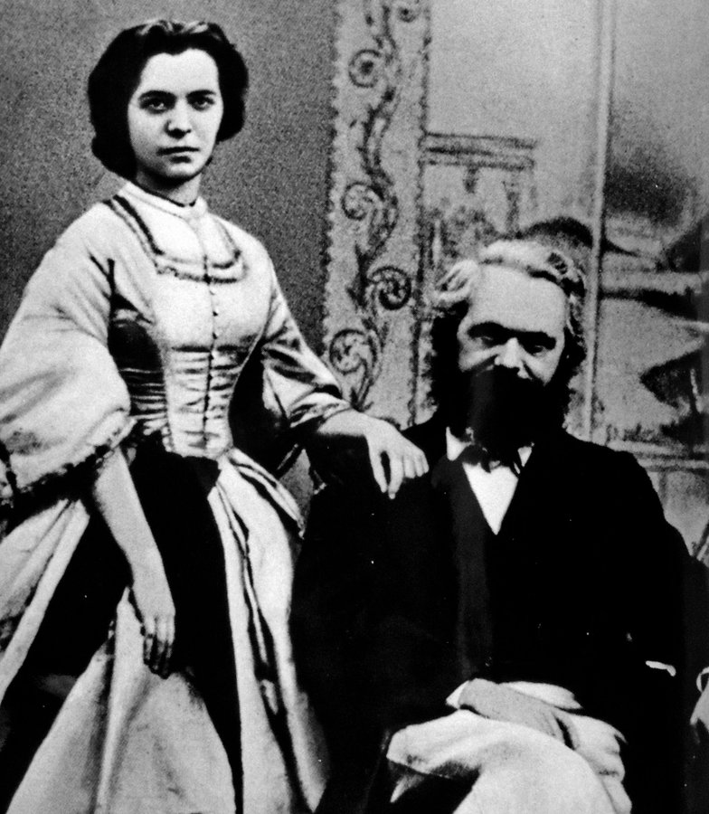 MarMusto's tweet photo. Karl Marx always had a jet-black hair and beard and, since his university days, his closest comrades (including Engels) as well as the members of his family always called him “Moor”. 
This photo, with his  daughter Jenny, was taken in Margate (UK), in 1866. Marx was 48 years old. https://t.co/42SkaJnpN5