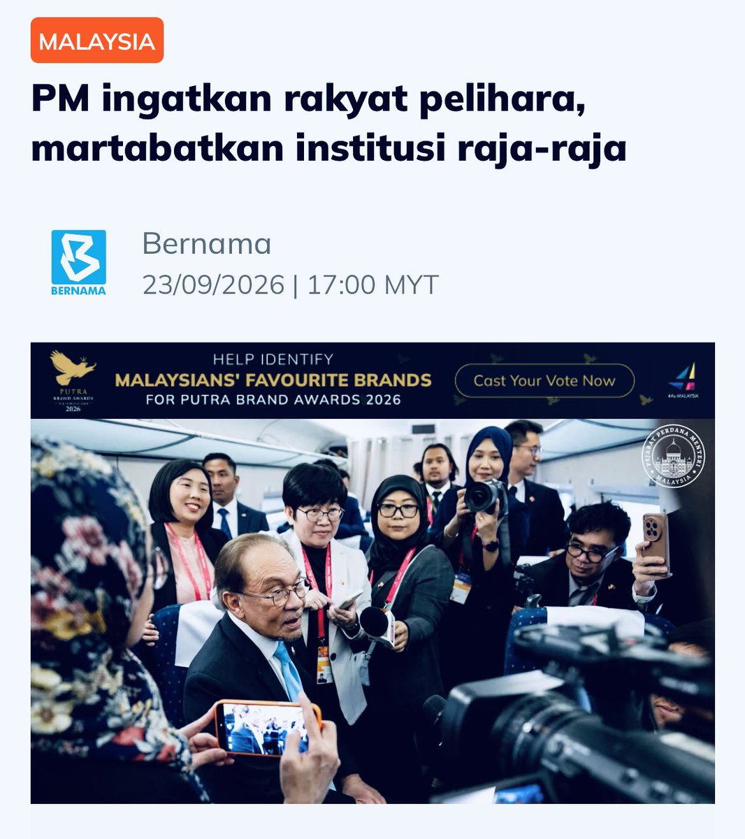 ReeNGaston's tweet photo. "Saudara cemar dan langgar Perlembagaan, kita akan pertahankan.
Kalau saya pimpin negara ini, saya nak pastikan Perlembagaan dihormati.
Saya nak pastikan jangan ada kebiadapan termasuk mempertikaikan kedudukan raja,"

- PMX @anwaribrahim https://t.co/8LhmTrrawE