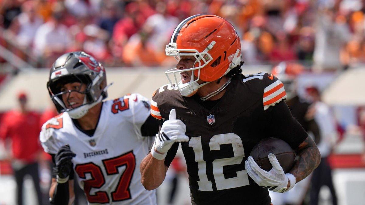 PolymarketBlitz's tweet photo. 🚨 HISTORY: Browns rookie Denzel Boston has scored a 45+ yard touchdown in each of his first two NFL games.

He is only the FOURTH player in NFL history to accomplish that.

The others did it in 1965, 1968 and 1976. https://t.co/qOhDpMvFj5